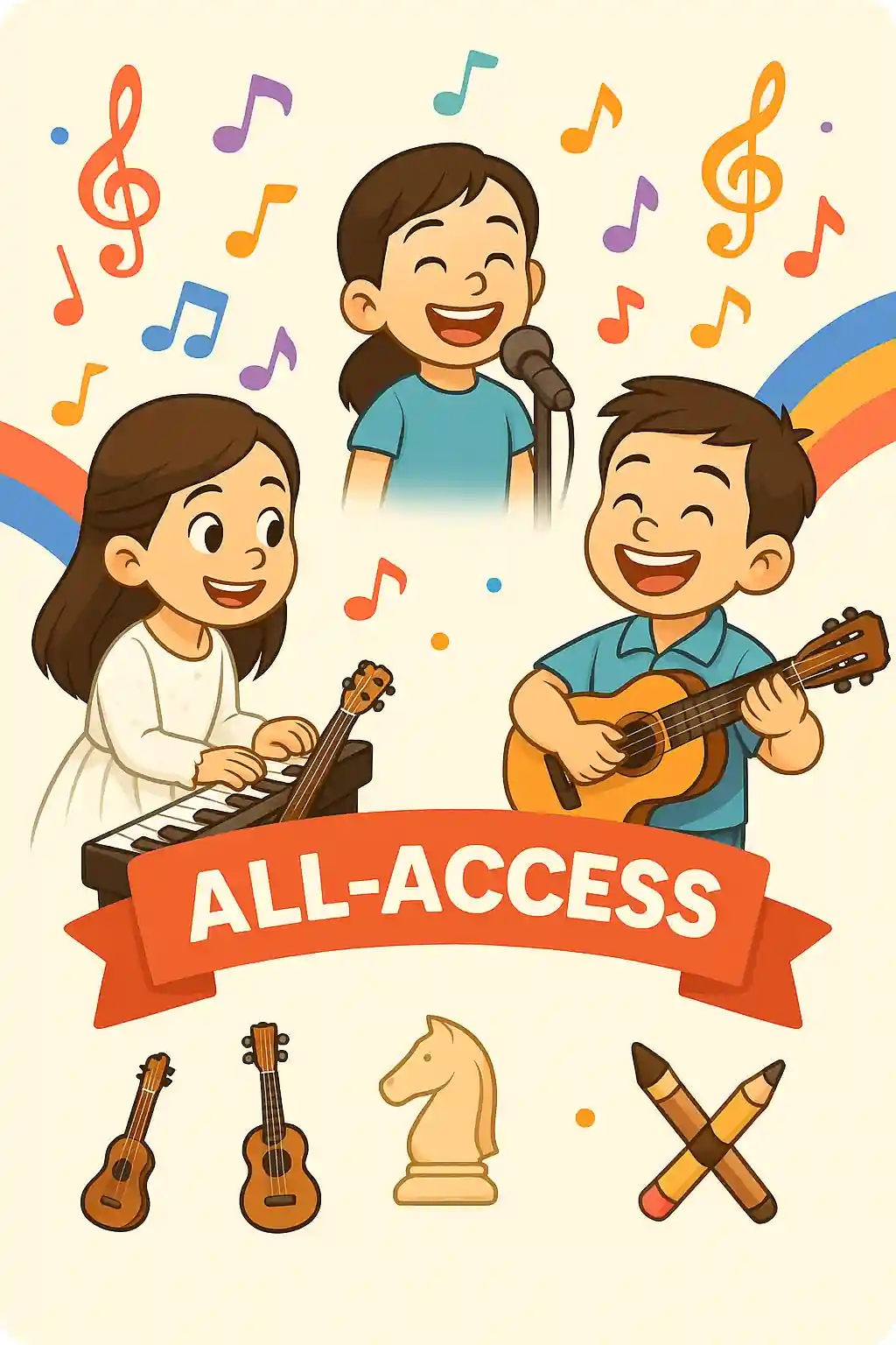 All Music Lessons - Guitar, Piano, Ukluele, Singing & More!