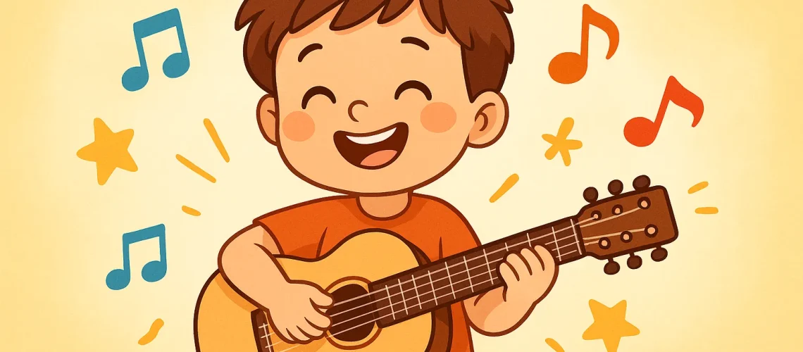 Child Practicing Easy Guitar Songs with Joy 7 Inspiring Reasons Kids Should Start Guitar Early